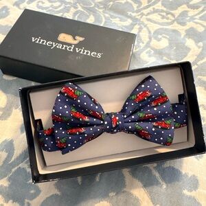 Vineyard Vines Navy Bow Tie with Truck and Tree Print